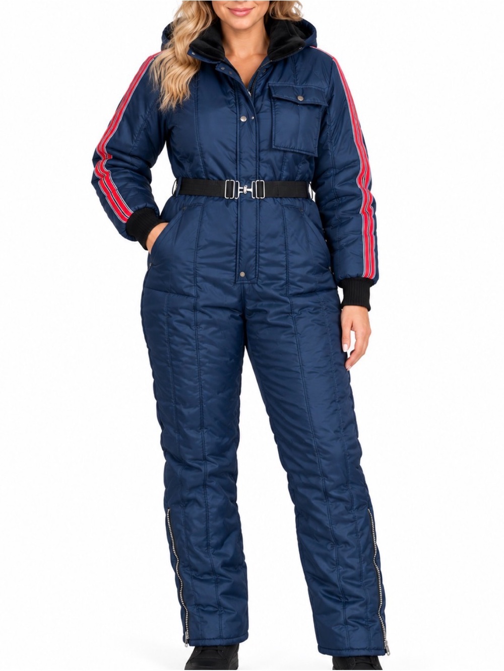 Vintage Women’s Size 18 Navy Insulated Ski Suit One Piece Snowmobile Snowsuit